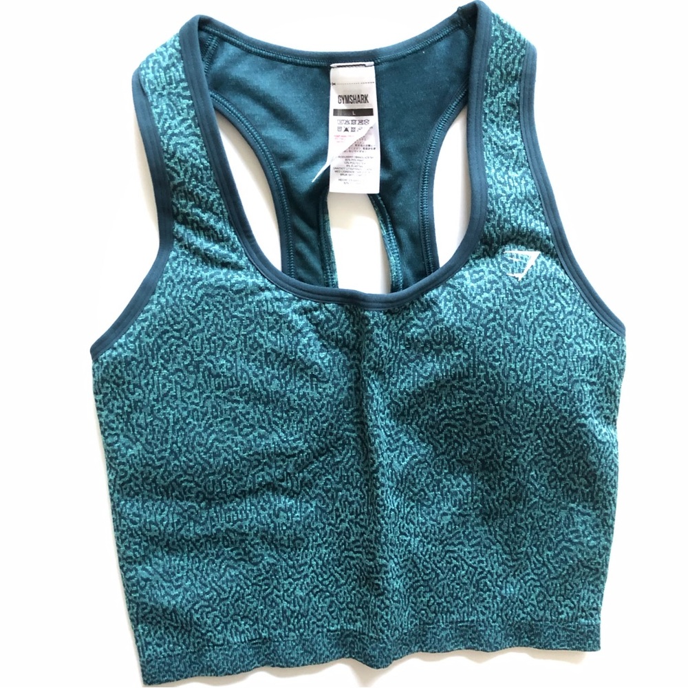 Gymshark L Adapt Animal Seamless Crop Tank Reef